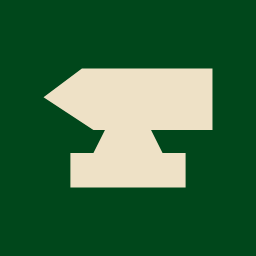 The Forge app icon — a cream anvil on deep green