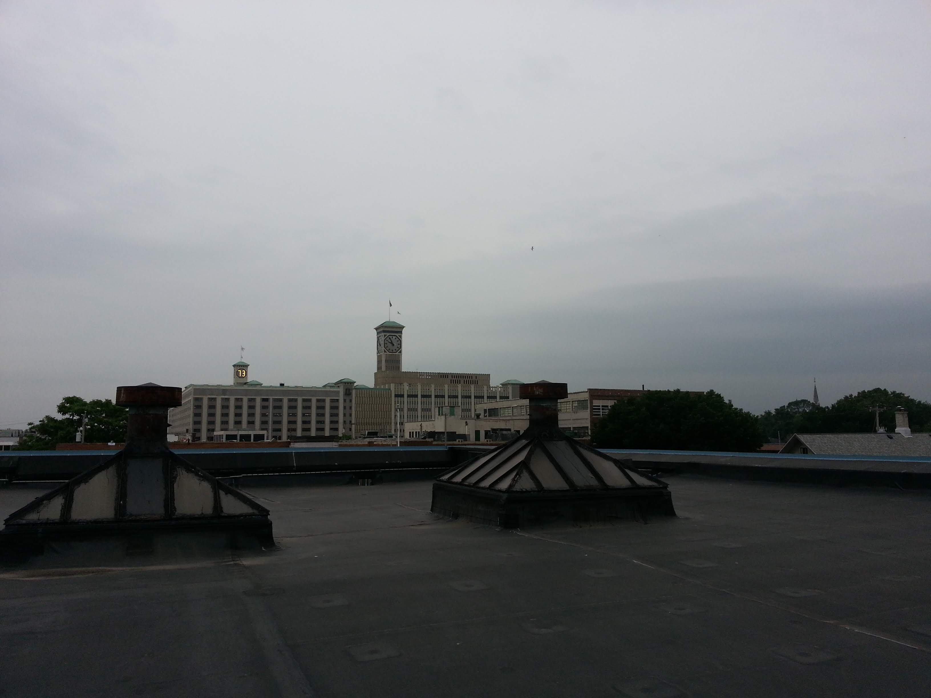The Allen-Bradley clock tower from the shop roof