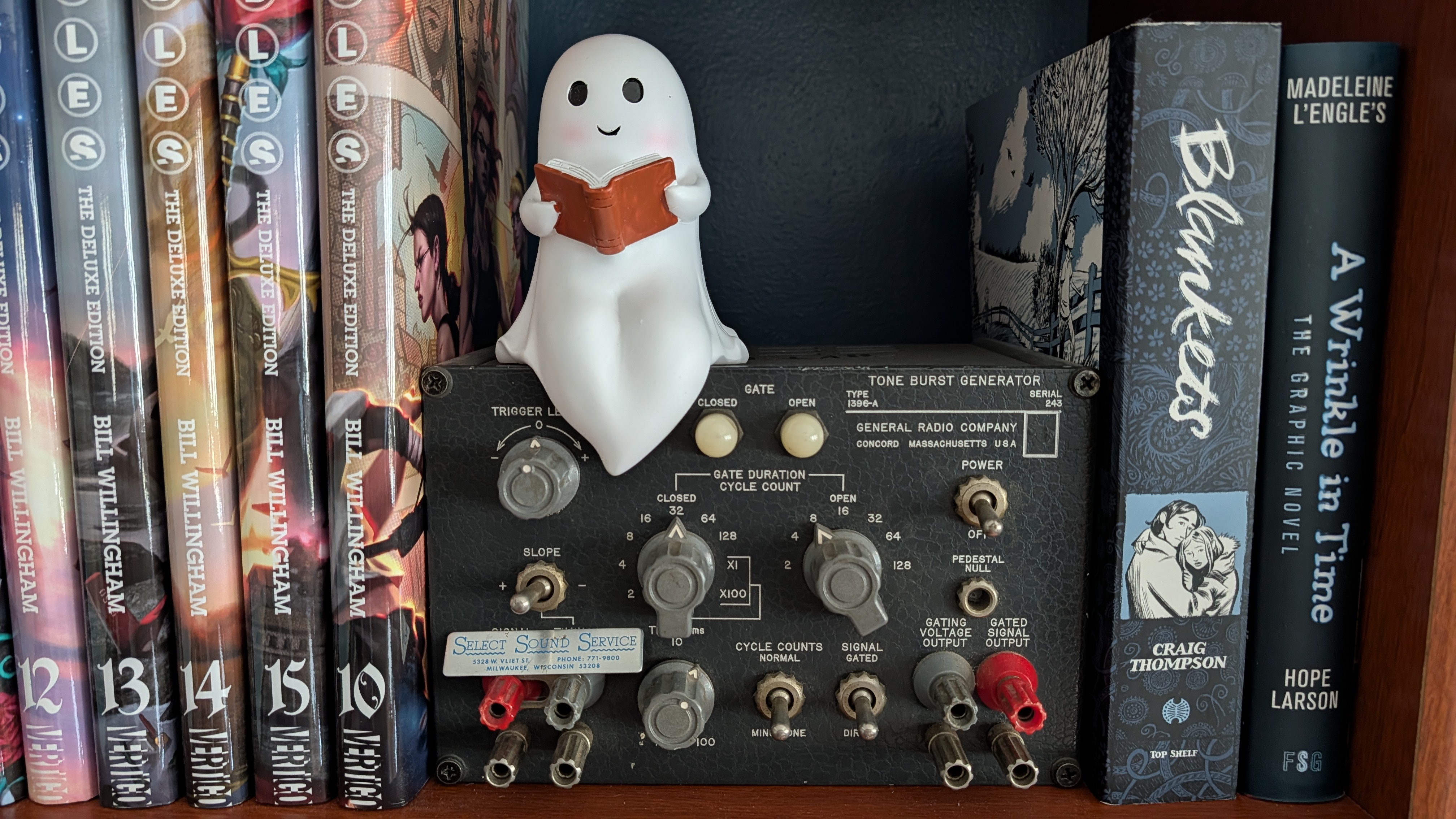 The tone burst generator on Nate's bookshelf